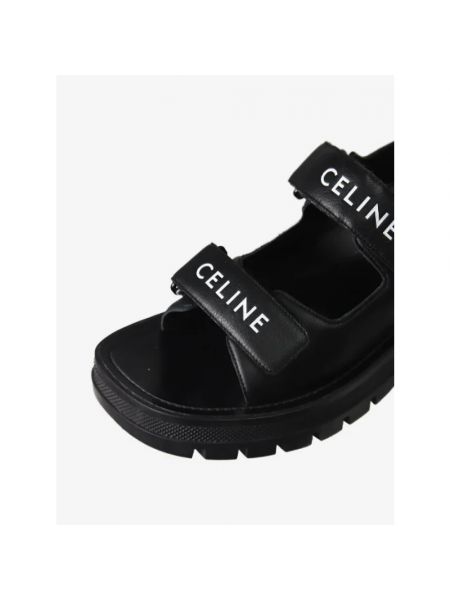 Sandalias de cuero Celine Vintage negro