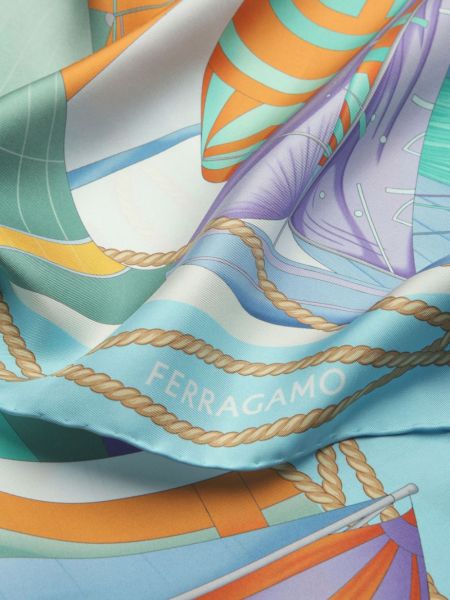 Hedvábný šál s potiskem s abstraktním vzorem Ferragamo