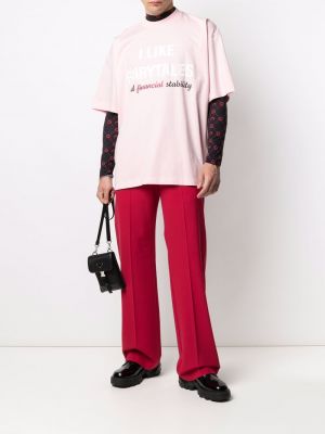 Camiseta con estampado Vetements rosa