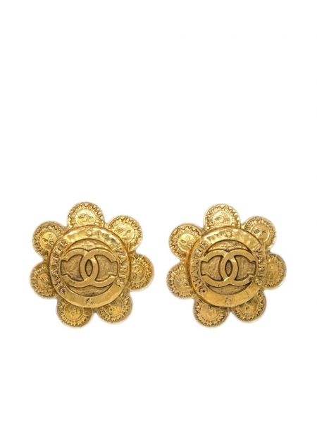 Boucles d'oreilles à boucle plaquées or Chanel Pre-owned