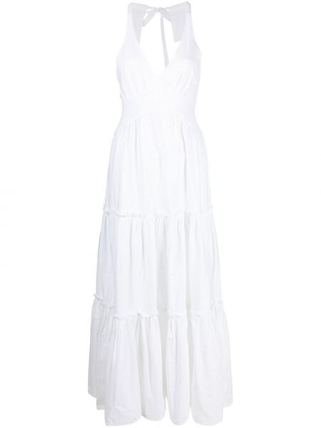 Платье макси с V-образным вырезом Pinko, белое