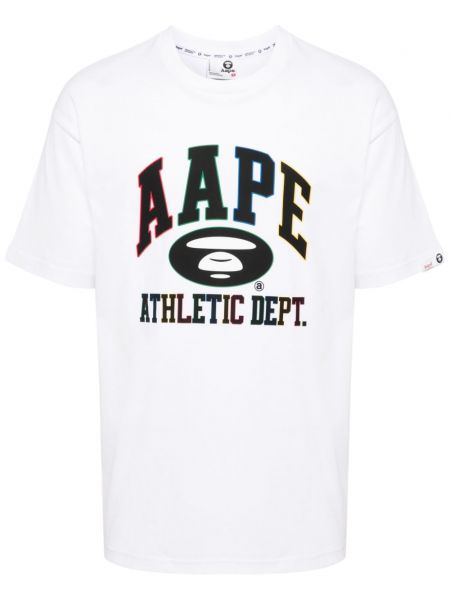 T-shirt en coton à imprimé Aape By *a Bathing Ape® blanc
