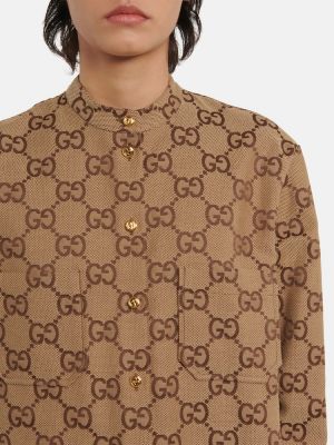 Camisa de algodón Gucci marrón