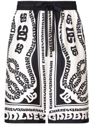 Svilene bermuda kratke hlače s potiskom Dolce & Gabbana