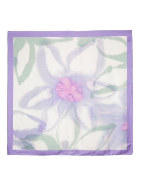 Echarpe en soie à fleurs Claudie Pierlot violet