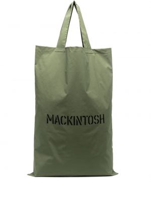 Oversized nakupovalna torba s potiskom Mackintosh zelena