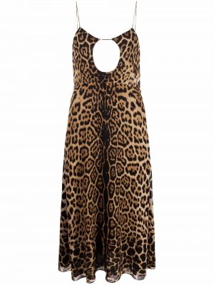 Večerné šaty s potlačou s leopardím vzorom Saint Laurent