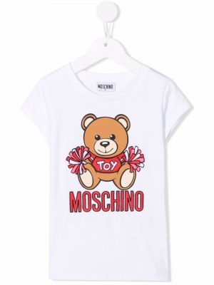 Rund hals t-skjorte for jenter Moschino Kids hvit