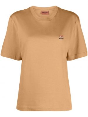 T-shirt brodé en coton Missoni beige
