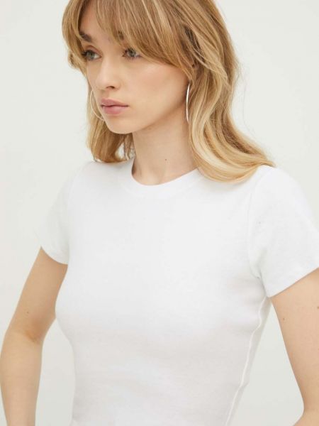 Bavlněné tričko Hollister Co. bílé