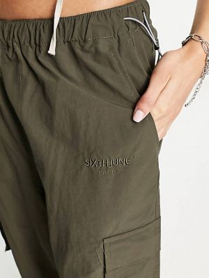 Широкие брюки с вышивкой Sixth June коричневые