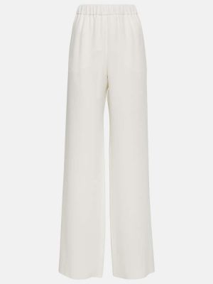 Pantalones de seda bootcut Valentino Blanco
