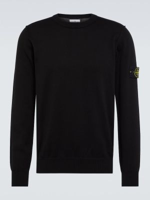 Sweatshirt mit rundhalsausschnitt aus baumwoll Stone Island schwarz