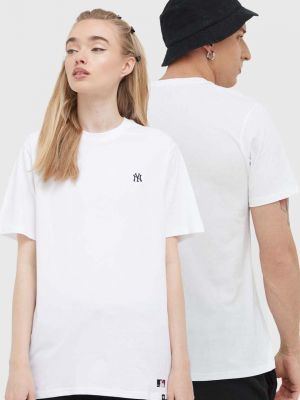 Памучна тениска с дълъг ръкав с апликация 47brand бяло