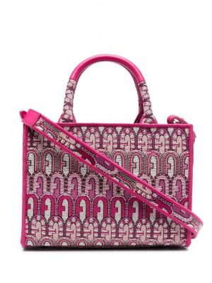 Jacquard shoppingbag Furla rosa