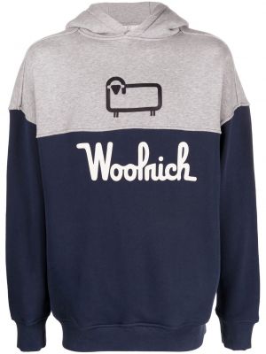 Trykt hettegenser Woolrich blå