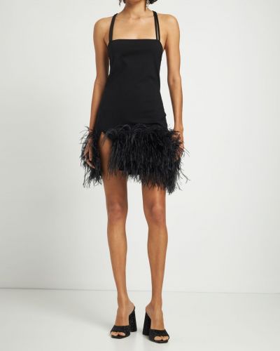 Sukienka mini w piórka The Attico czarna