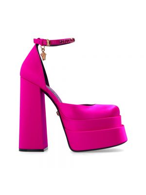 Chaussures de ville en satin à plateforme Versace