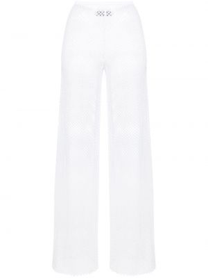 Pantalon taille haute en tricot Federica Tosi blanc