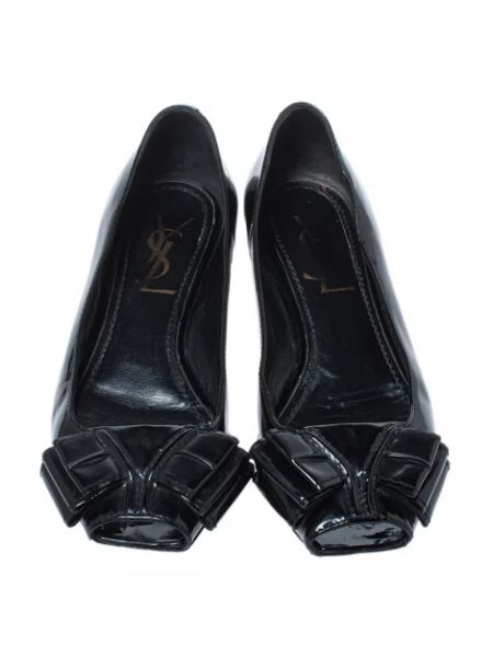 Retro leder halbschuhe Yves Saint Laurent Vintage schwarz