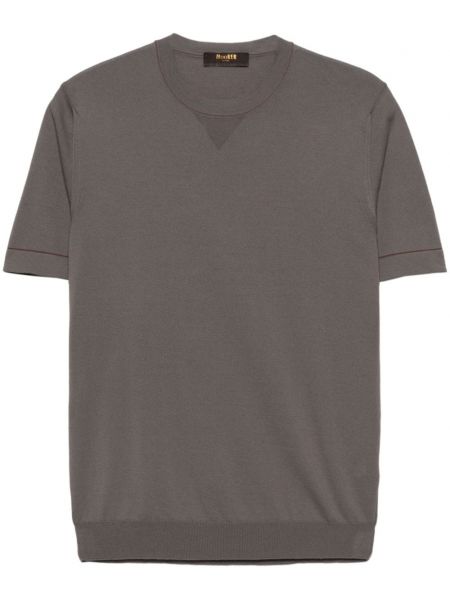 T-shirt en coton en tricot Moorer gris