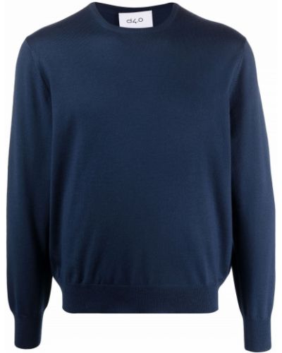 Jersey de punto de tela jersey de cuello redondo D4.0 azul