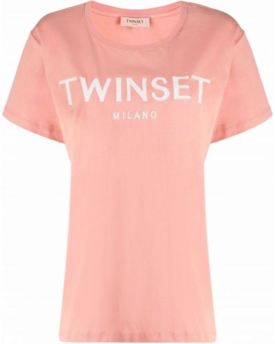 Camiseta con apliques Twinset rosa