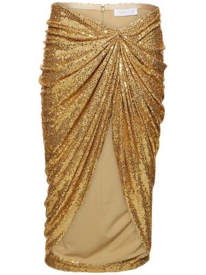 Midi sukně Michael Kors Collection zlaté