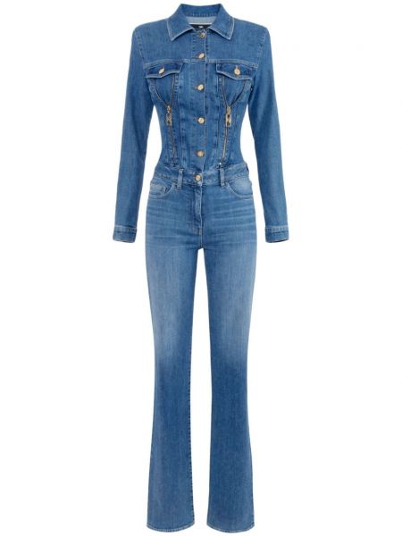 Denim jumpsuit Elisabetta Franchi blå