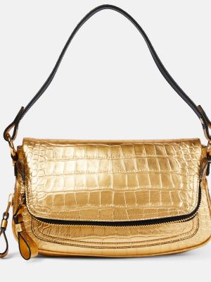 Δερμάτινη τσάντα ώμου Tom Ford χρυσό
