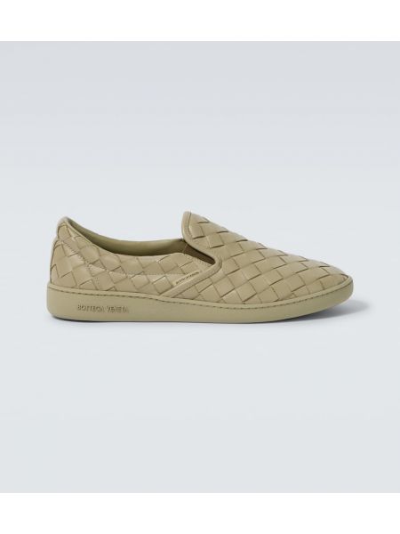 Lær sneakers Bottega Veneta beige