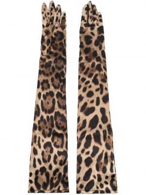 Ръкавици с принт с леопардов принт Dolce & Gabbana