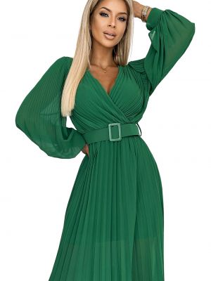 Pliszírozott ruha Numoco zöld