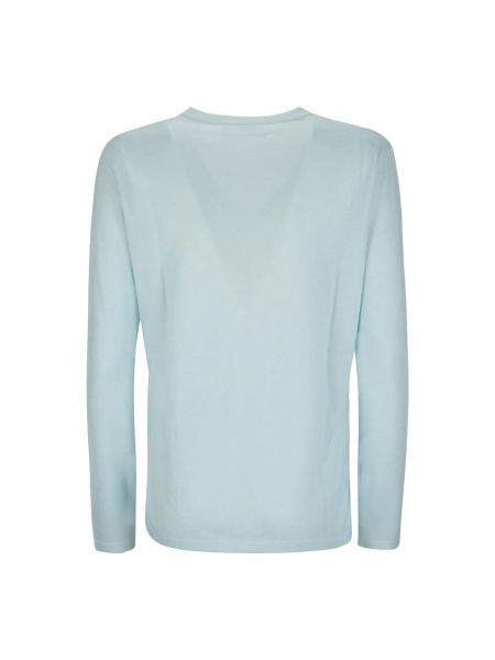 Sweter z dekoltem w serek Lisa Yang niebieski