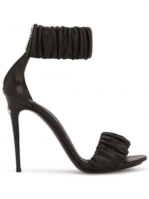 Kožené sandále Dolce & Gabbana čierna