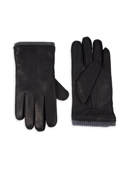 Технические кожаные перчатки Bruno Magli черный