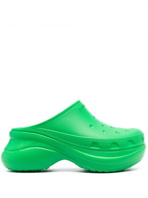 Papuci tip mules cu platformă Balenciaga verde