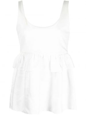 Silke tank top med peplum Cynthia Rowley hvit