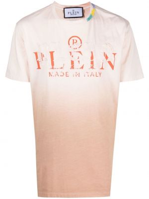 Einfarbige t-shirt mit farbverlauf Philipp Plein beige