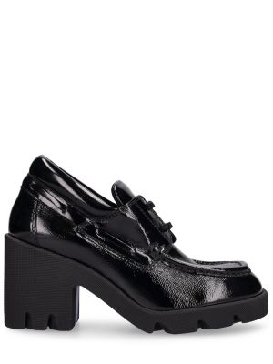 Pantofi cu șireturi din piele din dantelă Burberry negru