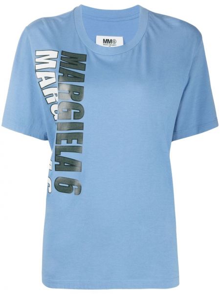 Camiseta con estampado Mm6 Maison Margiela azul