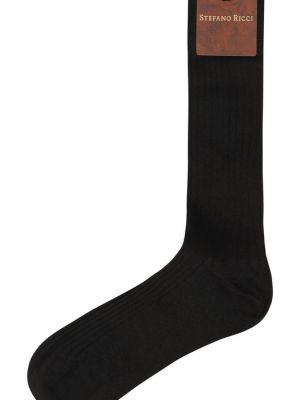 Кашемировые шелковые носки Stefano Ricci черные