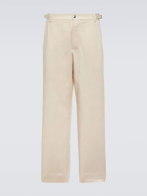 Pantaloni di lino di cotone Jacquemus beige