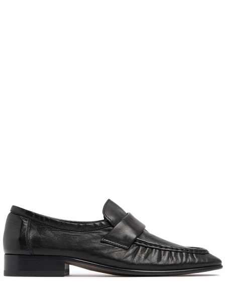 Skinn loafers The Row svart