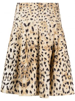 Svilena suknja s printom s leopard uzorkom Prada Pre-owned