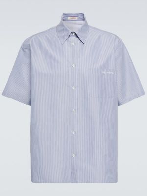 Памучна риза на райета Valentino синьо