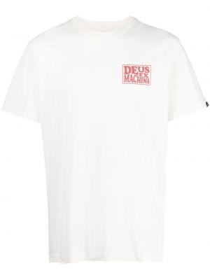 Памучна тениска с принт Deus Ex Machina бяло