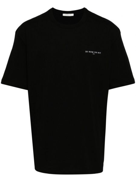 T-krekls ar apdruku ar apaļu kakla izgriezumu Ih Nom Uh Nit melns