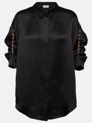 Черная атласная рубашка Loewe