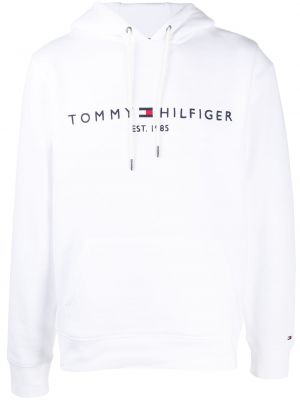 Kapučdžemperis ar izšuvumiem Tommy Hilfiger balts